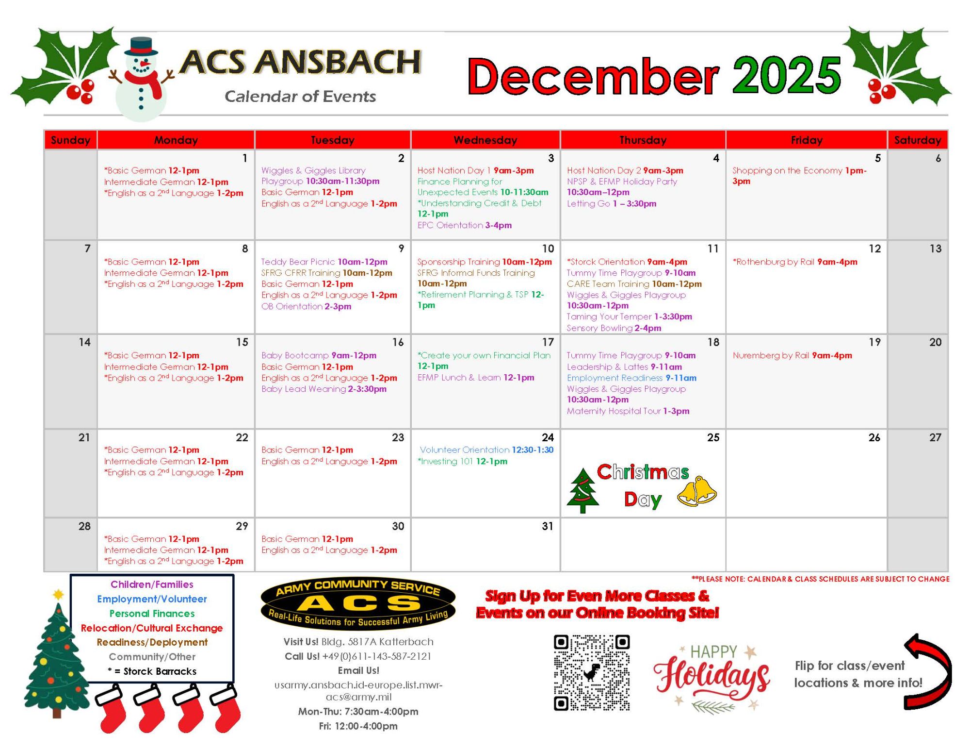 ACS December 2025 Calendar of Events ACS December 2025 Calendar of Events