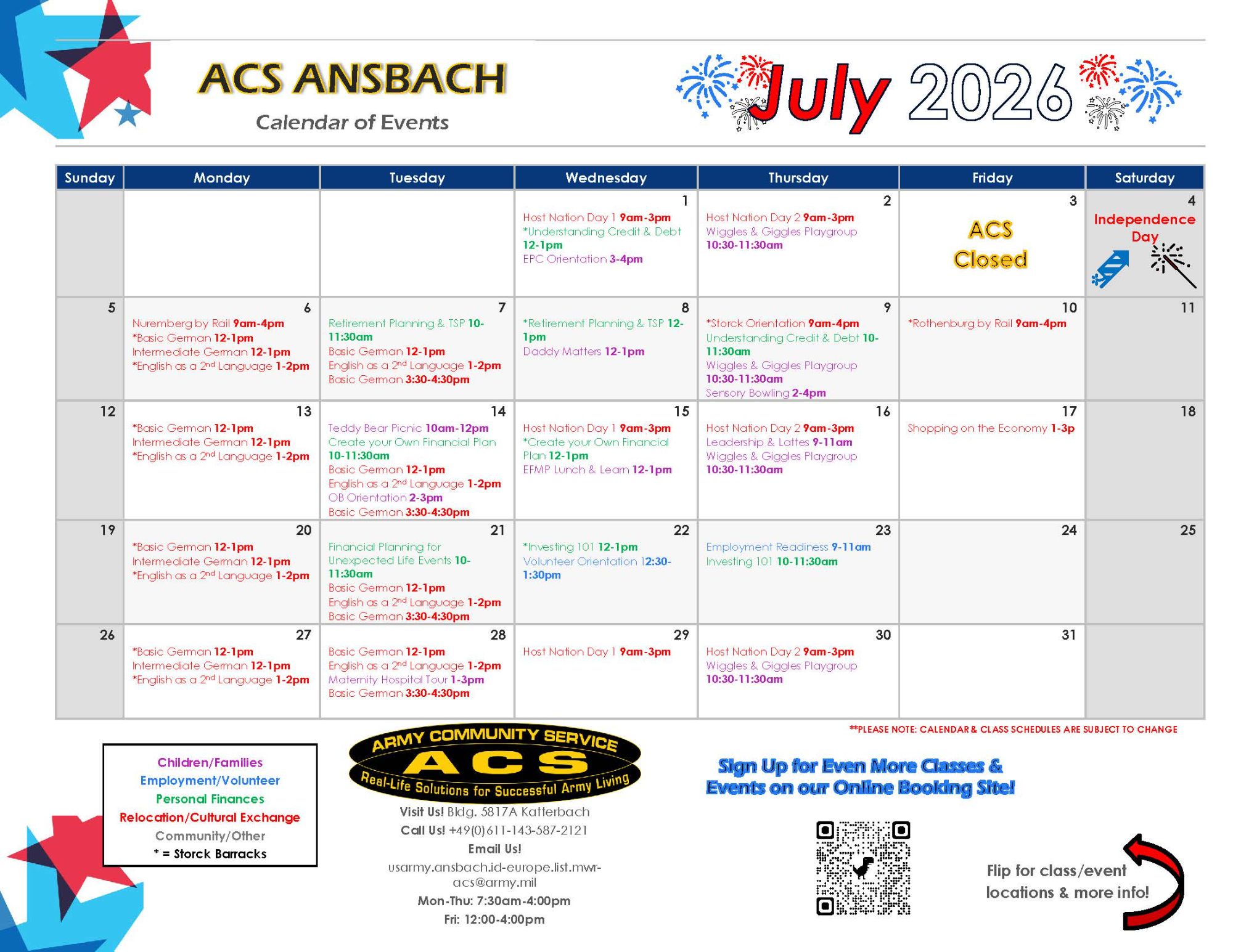ACS July 2026 Calendar of Events ACS July 2026 Calendar of Events