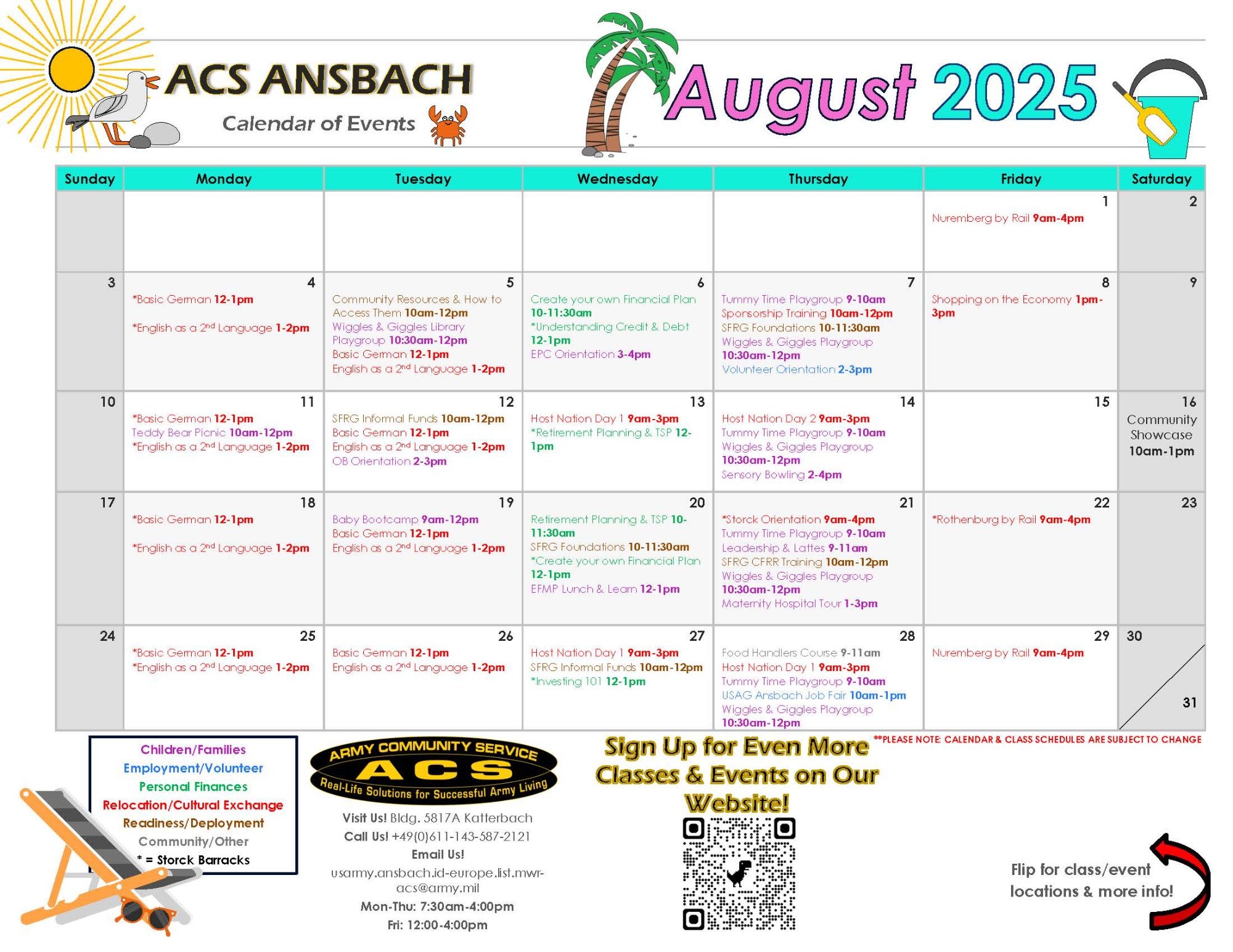 August 2025 Calendar of Events